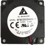 8033837625 BFB03512LA-CF00, Fan Blower 12VDC Square - 35mm L x 35mm H Ball 1.3 CFM (0.036m³/min) 3 Wire Leads Hirschmann