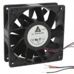 8033843101 PFC1212DE-F00, Fan Tubeaxial 12VDC Square - 120mm L x 120mm H Ball 252.9 CFM (7.08m³/min) 4 Wire Leads Hirschmann