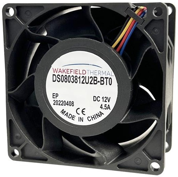 doc050094992 8033852945 DS0803812U2B-BT0, Fan Tubeaxial 12VDC Square - 80mm L x 80mm H Ball 123.6 CFM (3.46m³/min) 4 Wire Leads Hirschmann — изображение 1