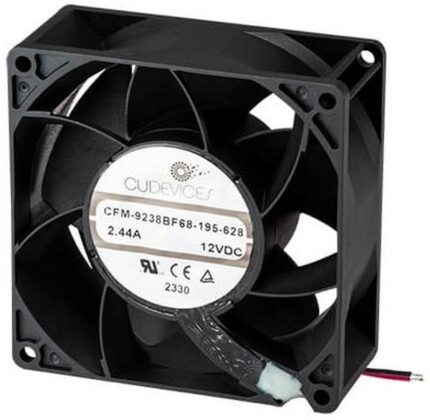 8033942976 CFM-9238BF68-265-535-22, Fan Tubeaxial 24VDC Square - 92mm L x 92mm H Ball 88.3 CFM (2.50m³/min) 4 Wire Leads Hirschmann