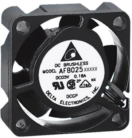 8033862665 AFB02512LA-CF00, Fan Tubeaxial 12VDC Square - 25mm L x 25mm H Ball 0.812 CFM (0.023m³/min) 3 Wire Leads Hirschmann