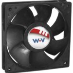 8033911105 DC1202512V2B-BT0, Fan Tubeaxial 12VDC Square - 120mm L x 120mm H Ball 121.0 CFM (3.39m³/min) 4 Wire Leads Hirschmann
