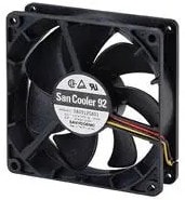 8005532172 9A0924L4021, DC Fans DC Axial Fan, 92x92x25mm, 24VDC, 28.3CFM, Ribless, Ball, Wire, Lock Sensor Hirschmann