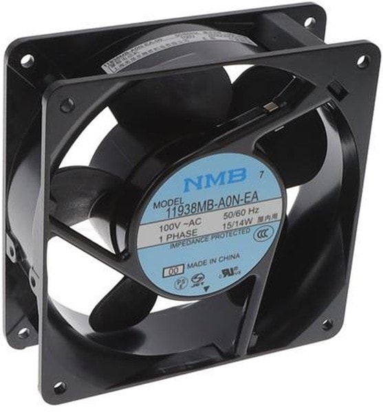 doc050209659 8033873700 11938MB-A0N-EA-00, Fan Tubeaxial 100VAC Square - 119mm L x 119mm H Ball 102.4 CFM (2.87m³/min) 2 Terminals Hirschmann — изображение 1