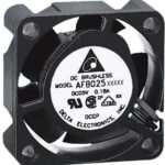 8033881347 AFB02505MA-CF00, Fan Tubeaxial 5VDC Square - 25mm L x 25mm H Ball 1.2 CFM (0.034m³/min) 3 Wire Leads Hirschmann