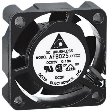 8034021428 AFB02505HHA-CF00, Fan Tubeaxial 5VDC Square - 25mm L x 25mm H Ball 2.4 CFM (0.067m³/min) 3 Wire Leads Hirschmann