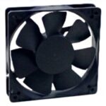 8033883195 MR1225H12B-FSR, Fan Tubeaxial 12VDC Square - 120mm L x 120mm H Ball 136.0 CFM (3.81m³/min) 2 Wire Leads Hirschmann