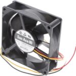 8008656173 109R0812G4D01, Fan Tubeaxial 12VDC Square - 80mm L x 80mm H Ball 53.0 CFM (1.48m³/min) 3 Wire Leads Hirschmann