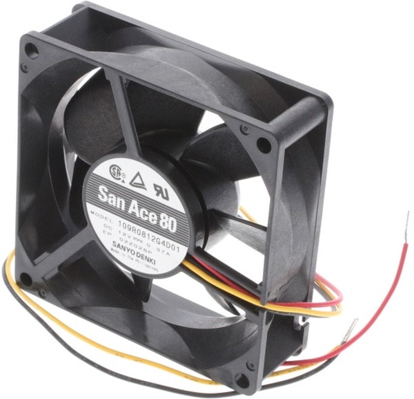 doc050292461 8008656173 109R0812G4D01, Fan Tubeaxial 12VDC Square - 80mm L x 80mm H Ball 53.0 CFM (1.48m³/min) 3 Wire Leads Hirschmann — изображение 1