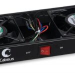 8034818183 Cabeus TRAY-FAN2-BK Модуль вентиляторный с 2-я вентиляторами для установки в настенные шкафы серии SH-05F, цвет черный (RAL9004) Hirschmann