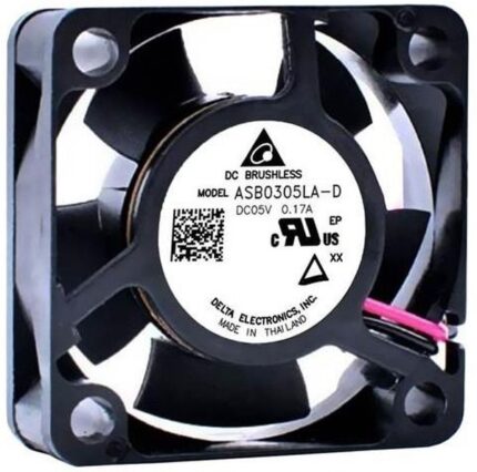 8033947998 ASB0312HA-D, Fan Tubeaxial 12VDC Square - 30mm L x 30mm H Sleeve 4.3 CFM (0.120m³/min) 2 Wire Leads Hirschmann