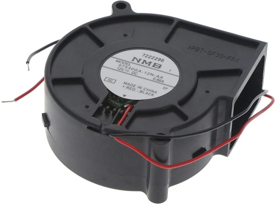 doc050332746 8033908163 07530GA-12N-AA-00, Fan Blower 12VDC Square/Rounded - 75.7mm L x 75.7mm H Ball 13.1 CFM (0.367m³/min) 2 Wire Leads Hirschmann — изображение 1