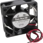 8033921250 9GA0624G6002, Fan Tubeaxial 24VDC Square - 60mm L x 60mm H Ball 31.1 CFM (0.871m³/min) 2 Wire Leads Hirschmann
