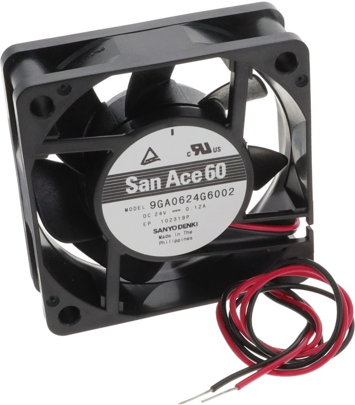 doc050400295 8033921250 9GA0624G6002, Fan Tubeaxial 24VDC Square - 60mm L x 60mm H Ball 31.1 CFM (0.871m³/min) 2 Wire Leads Hirschmann — изображение 1