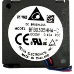 8033929521 BFB0312HHA-CR00, Fan Blower 12VDC Square - 30mm L x 30mm H Ball 1.7 CFM (0.046m³/min) 3 Wire Leads Hirschmann