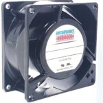 8033938326 UF80AM12-BWHR-F, Fan Tubeaxial 115VAC Square - 80mm L x 80mm H Ball 34.0 CFM (0.952m³/min) 2 Wire Leads Hirschmann