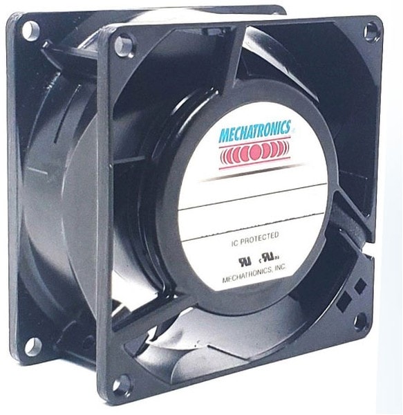 doc050460122 8033938326 UF80AM12-BWHR-F, Fan Tubeaxial 115VAC Square - 80mm L x 80mm H Ball 34.0 CFM (0.952m³/min) 2 Wire Leads Hirschmann — изображение 1