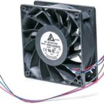 8005429043 FFB1224SHE-F00, DC Fans Tubeaxial Fan, 120x38mm, 24VDC, Ball, 3x Lead Wires, Lock Rotor Sensor, Tach Hirschmann