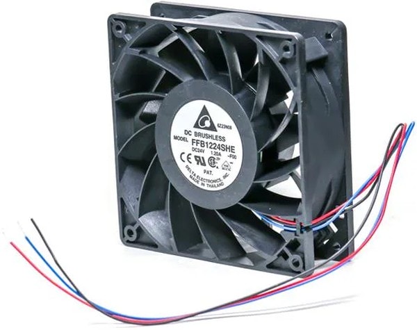 doc050480553 8005429043 FFB1224SHE-F00, DC Fans Tubeaxial Fan, 120x38mm, 24VDC, Ball, 3x Lead Wires, Lock Rotor Sensor, Tach Hirschmann — изображение 1