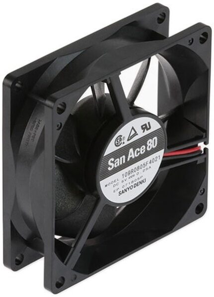 8007301548 109R0805F4021, DC Fans DC Axial Fan, 80x80x25mm, 5VDC, 32.5CFM, Ribless, Ball, Wire, Lock Sensor Hirschmann