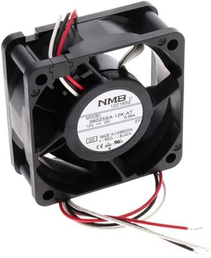 8033965685 06025SA-12K-AT-D0, Fan Tubeaxial 12VDC Square - 60mm L x 60mm H Ball 14.5 CFM (0.406m³/min) 3 Wire Leads Hirschmann