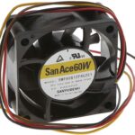 8033965872 9WPA0612P4G201, Fan Tubeaxial 12VDC Square - 60mm L x 60mm H Ball 53.7 CFM (1.50m³/min) 4 Wire Leads Hirschmann