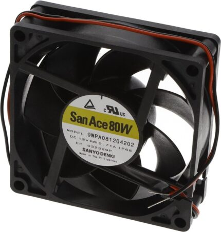 8033965998 9WPA0812G4202, Fan Tubeaxial 12VDC Square - 80mm L x 80mm H Ball 2 Wire Leads Hirschmann