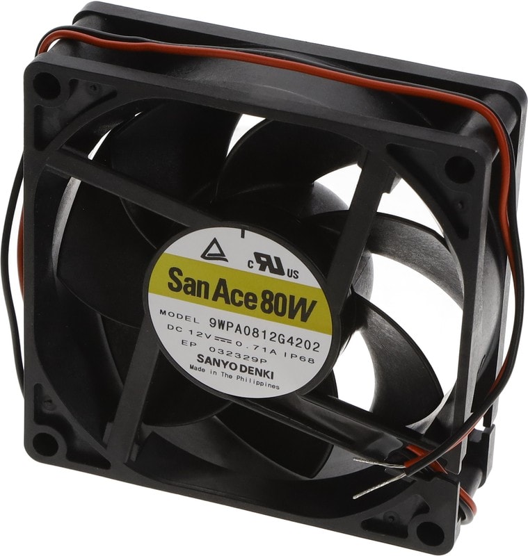 doc050656520 8033965998 9WPA0812G4202, Fan Tubeaxial 12VDC Square - 80mm L x 80mm H Ball 2 Wire Leads Hirschmann — изображение 1
