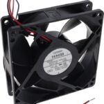 8033972524 09225VA-12Q-EA-00, Fan Tubeaxial 12VDC Square - 92mm L x 92mm H Ball 96.4 CFM (2.70m³/min) 2 Wire Leads Hirschmann