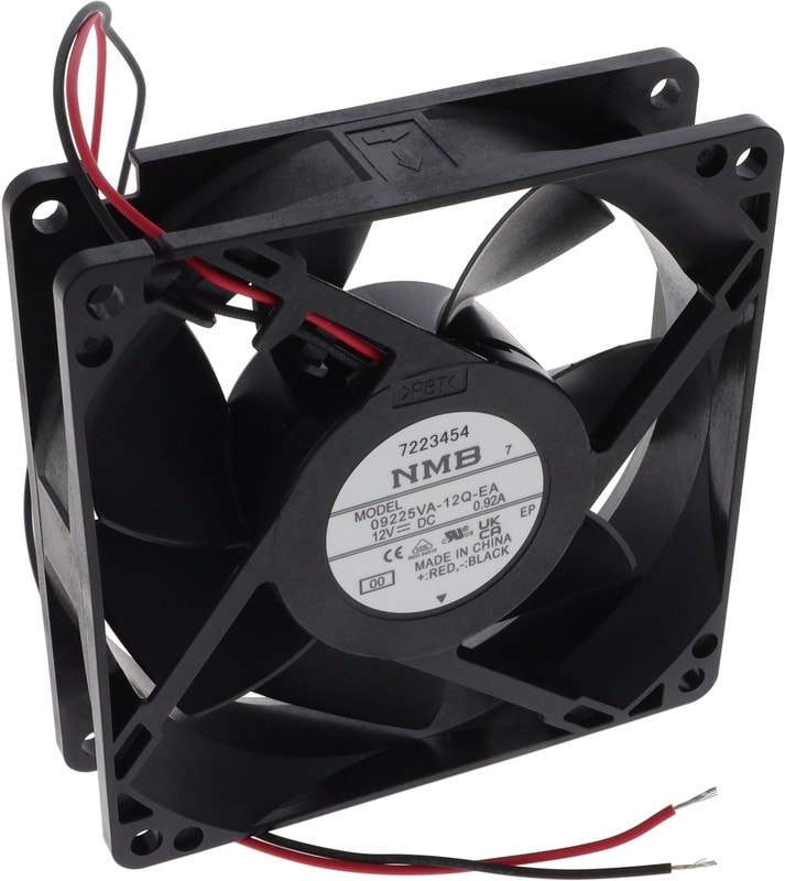 doc050667373 8033972524 09225VA-12Q-EA-00, Fan Tubeaxial 12VDC Square - 92mm L x 92mm H Ball 96.4 CFM (2.70m³/min) 2 Wire Leads Hirschmann — изображение 1