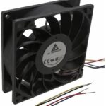 8006394378 PFM1412DEB7V, DC Fans Axial Fan, 140x140x38mm, 12VDC, 282CFM, 56.4W, 3-Phase, Ball, Wire, Tach/PWM Hirschmann