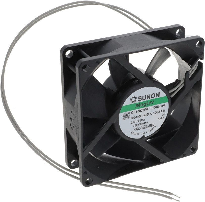 doc050752103 8034006358 CF1082HVL-1000U-999, Fan Tubeaxial 100 ~ 120VAC Square - 80mm L x 80mm H Vapo-Bearing™ 41.0 CFM (1.15m³/min) 2 Wire Leads Hirschmann — изображение 1