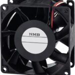 8034007650 08038RE-12R-GT-00, Fan Tubeaxial 12VDC Square - 80mm L x 80mm H Ball 105.9 CFM (2.97m³/min) 3 Wire Leads Hirschmann