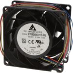 8034008319 PFR0848HE-02EM2, Fan Tubeaxial 48VDC Square - 80mm L x 80mm H Ball 130.0 CFM (3.64m³/min) 4 Wire Leads Hirschmann