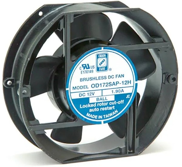 doc050890649 8007174199 OD1238AP-24HTB, DC Fans DC Fan, 120x120x38mm, 24VDC, 140CFM, 0.43A, 48dBA, 3600RPM, Dual Ball, Terminals Hirschmann — изображение 1