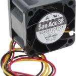 8034040592 9GA0312G3001, Fan Tubeaxial 12VDC Square - 38mm L x 38mm H Ball 15.9 CFM (0.445m³/min) 3 Wire Leads Hirschmann