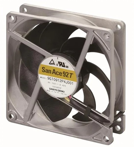 doc050923892 8007235587 9GT0912P4J001, DC Fans Axial Fan, 92x92x25mm, 12VDC, 77.7CFM, Wide Temp Range, Ribless, Ball, Tach/PWM Hirschmann — изображение 1