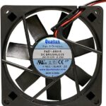 8034044666 FAD1-08015CBMW12, Fan Tubeaxial 12VDC Square - 80mm L x 80mm H Ball 21.8 CFM (0.610m³/min) 2 Wire Leads Hirschmann