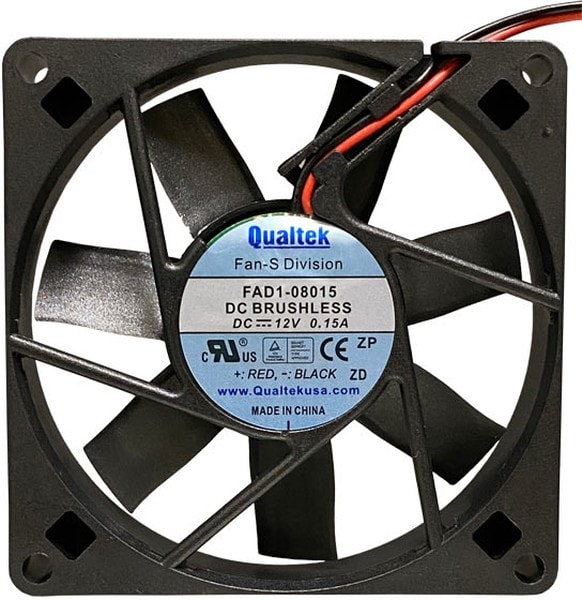 doc050965928 8034044666 FAD1-08015CBMW12, Fan Tubeaxial 12VDC Square - 80mm L x 80mm H Ball 21.8 CFM (0.610m³/min) 2 Wire Leads Hirschmann — изображение 1