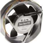 8034057087 109E5724C501, Fan Tubeaxial 24VDC Rectangular/Rounded - 172mm L x 150mm H Ball 350.0 CFM (9.80m³/min) 3 Wire Leads Hirschmann