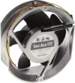 8034057087 109E5724C501, Fan Tubeaxial 24VDC Rectangular/Rounded - 172mm L x 150mm H Ball 350.0 CFM (9.80m³/min) 3 Wire Leads Hirschmann