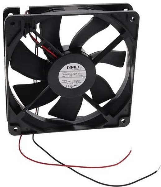 doc051149936 8034067195 11925SA-12P-EAD-0, Fan Tubeaxial 12VDC Square - 119mm L x 119mm H Ball 102.0 CFM (2.86m³/min) 2 Wire Leads Hirschmann — изображение 1
