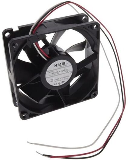 8034075293 08025SA-12M-EL-D0, Fan Tubeaxial 12VDC Square - 80mm L x 80mm H Ball 36.0 CFM (1.01m³/min) 3 Wire Leads Hirschmann