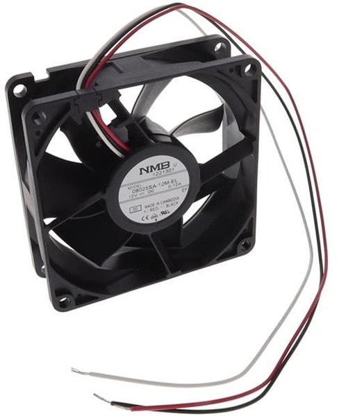 doc051228785 8034075293 08025SA-12M-EL-D0, Fan Tubeaxial 12VDC Square - 80mm L x 80mm H Ball 36.0 CFM (1.01m³/min) 3 Wire Leads Hirschmann — изображение 1