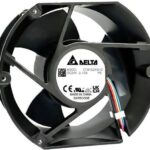 8034204259 EFB1524SHGP5, Fan Tubeaxial 24VDC Rectangular/Rounded - 172mm L x 150mm H Ball 322.4 CFM (9.03m³/min) 4 Wire Leads Hirschmann