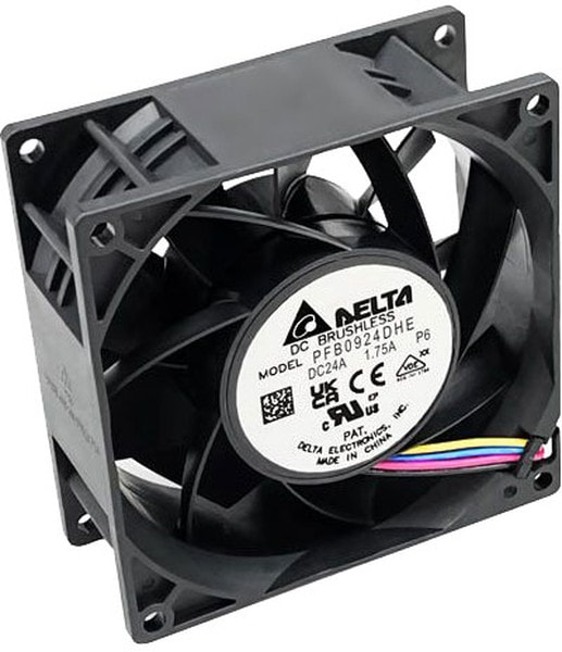 doc051351535 8037211799 PFB0924DHEP6, DC Fans DC Axial Fan, 92x92x38mm, 24VDC, 151.5CFM, 26.4W, 63.7dBA, Tach/PWM, IP68 Hirschmann — изображение 1