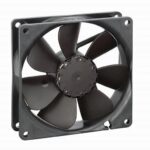 8008709321 3414NHH-386, Fan Tubeaxial 24VDC Square - 92mm L x 92mm H Ball 60.1 CFM (1.68m³/min) 2 Wire Leads Hirschmann