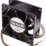 8005962305 9GA0812L20011, Fan Tubeaxial 12VDC Square - 80mm L x 80mm H Ball 3 Wire Leads Hirschmann