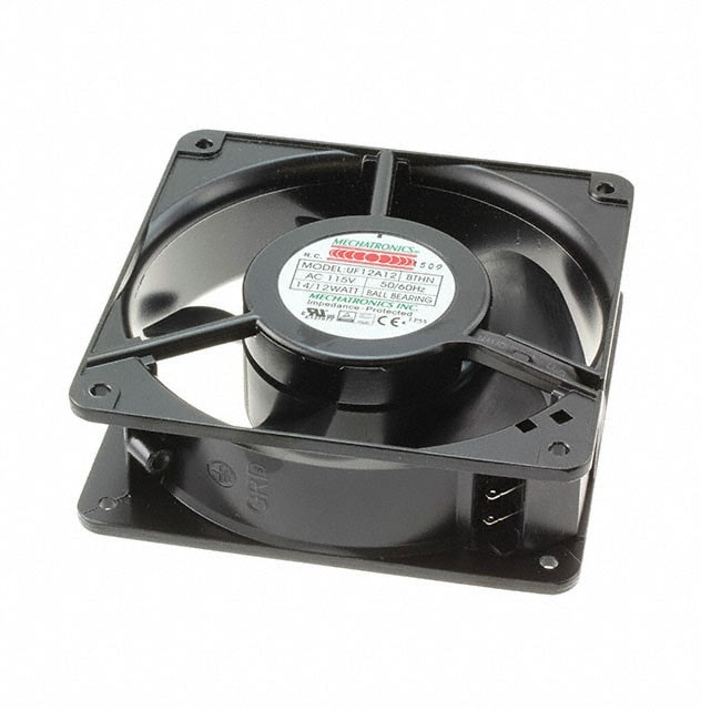 doc051802350 8005804322 UF12A12-BTHNR, Fan Tubeaxial 115VAC Square - 120mm L x 120mm H Ball 106.0 CFM (2.97m³/min) 2 Terminals Hirschmann — изображение 1