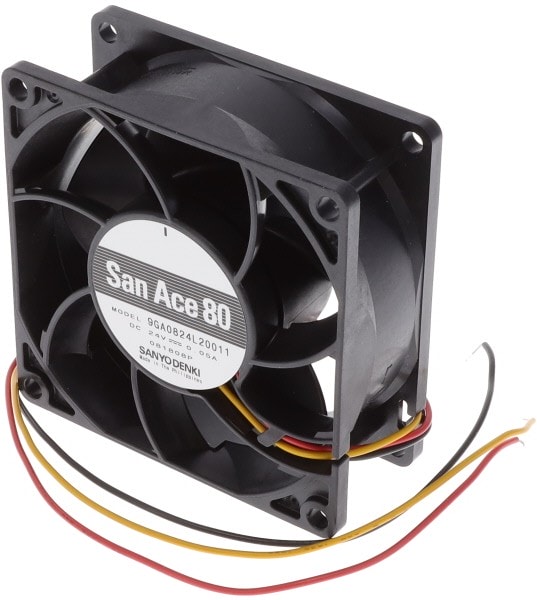 doc051836711 8006141597 9GA0824L20011, Fan Tubeaxial 24VDC Square - 80mm L x 80mm H Ball 3 Wire Leads Hirschmann — изображение 1